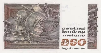 Ireland 50 Pounds, 1982-1991 reverse