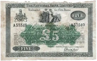 Ireland 5 Pounds, 1919 image