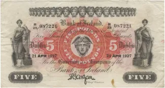 Ireland 5 Pounds, 1928 image