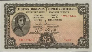 Ireland 5 Pounds, 1937 image