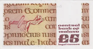Ireland 5 Pounds, 1976-1993 reverse