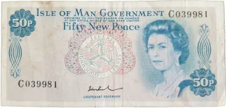 Isle of Man 50 New Pence, 1972-1979 obverse