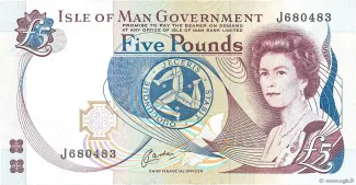 Isle of Man 5 Pounds, 1990-1991 obverse