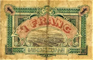 Isre, Department of 1 Franc, 1916 reverse