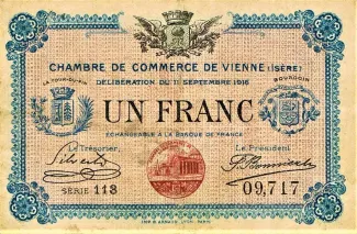 Isre, Department of 1 Franc, 1916 image