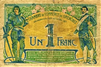 Isre, Department of 1 Franc, 1917 reverse