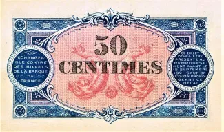 Isre, Department of 50 Centimes, 1916 reverse
