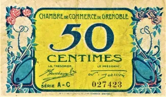Isre, Department of 50 Centimes, 1917 reverse
