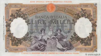 Italian East Africa 1.000 Lire, 1939 image