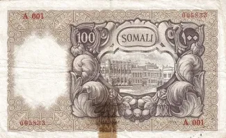 Italian Somaliland 100 Somali, 1950 reverse