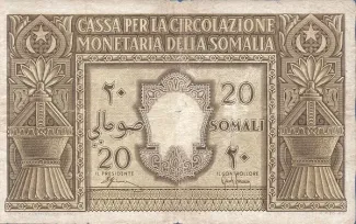 Italian Somaliland 20 Somali, 1950 image