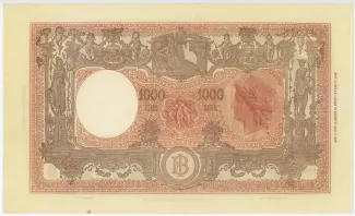 Italian States 1.000 Lire, 1896-1899 reverse