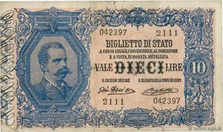 Italian States 10 Lire, 1925 image