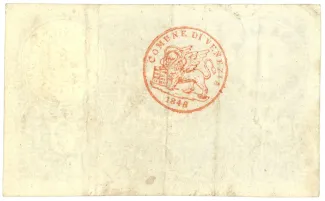 Italian States 1 Lira, 1848 reverse