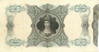 Italian States 250 Lire, 1874 reverse