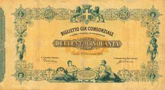 Italian States 250 Lire, 1881 image