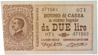 Italian States 2 Lire, 1922 image