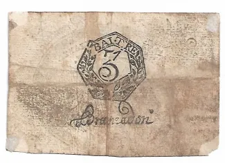 Italian States 3 Baiocchi, 7 reverse