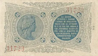 Italian States 50 centesimi, 1874 reverse