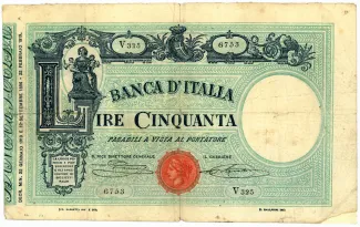 Italian States 50 Lire, 1926 image