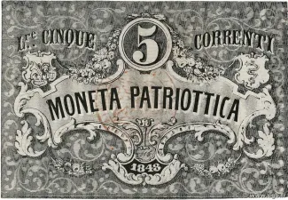 Italian States 5 Lire, 1848 image