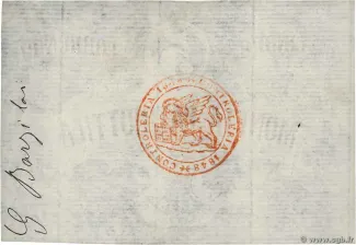 Italian States 5 Lire, 1848 reverse