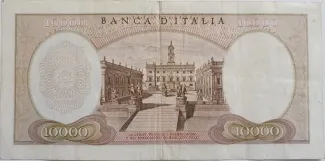 Italy 10.000 Lire, 1962-1973 reverse