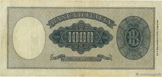 Italy 1.000 Lire 1947 Type A, 1947 reverse