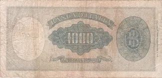 Italy 1.000 Lire Type 1947, 1947-1948 reverse