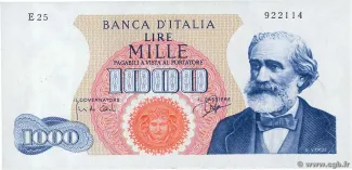 Italy 1.000 Lire, 1968 image