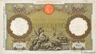 Italy 100 Lire, 1943 image