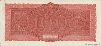 Italy 100 Lire, 1944 reverse