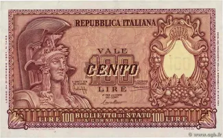 Italy 100 Lire, 1951 image
