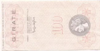 Italy 100 Lire, 1976-1977 reverse