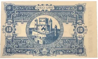 Italy 10 Lire - Comune di Udine - Buono di Cassa, 1918 reverse