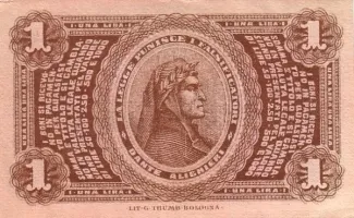 Italy 1 Lira, 1870 reverse