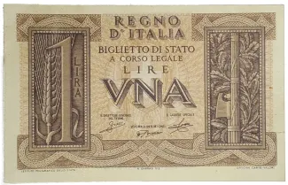 Italy 1 Lira, 1939 image
