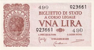 Italy 1 Lira, 1944 image