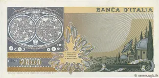 Italy 2.000 Lire, 1973-1983 reverse