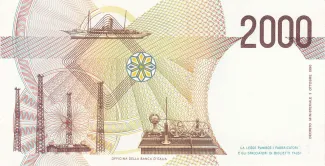 Italy 2.000 Lire, 1990-1992 reverse