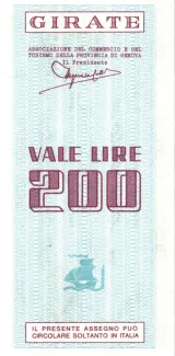 Italy 200 Lire, 1977 reverse