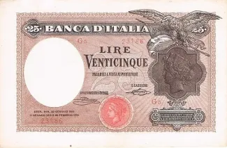 Italy 25 Lire, 1919 image