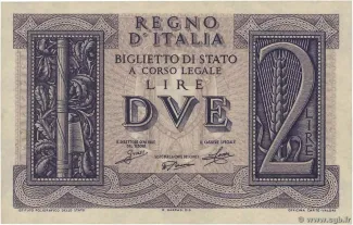 Italy 2 Lire, 1939 image