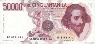 Italy 50.000 Lire, 1990 image