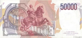 Italy 50.000 Lire, 1984-1990 reverse