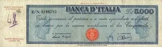 Italy 5.000 Lire, 1949 image