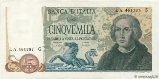 Italy 5.000 Lire, 1977 image