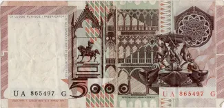 Italy 5.000 Lire, 1979-1983 reverse