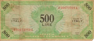 Italy 500 Lire, 1943 image