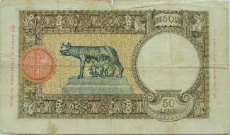Italy 50 Lire, 1933-1941 reverse